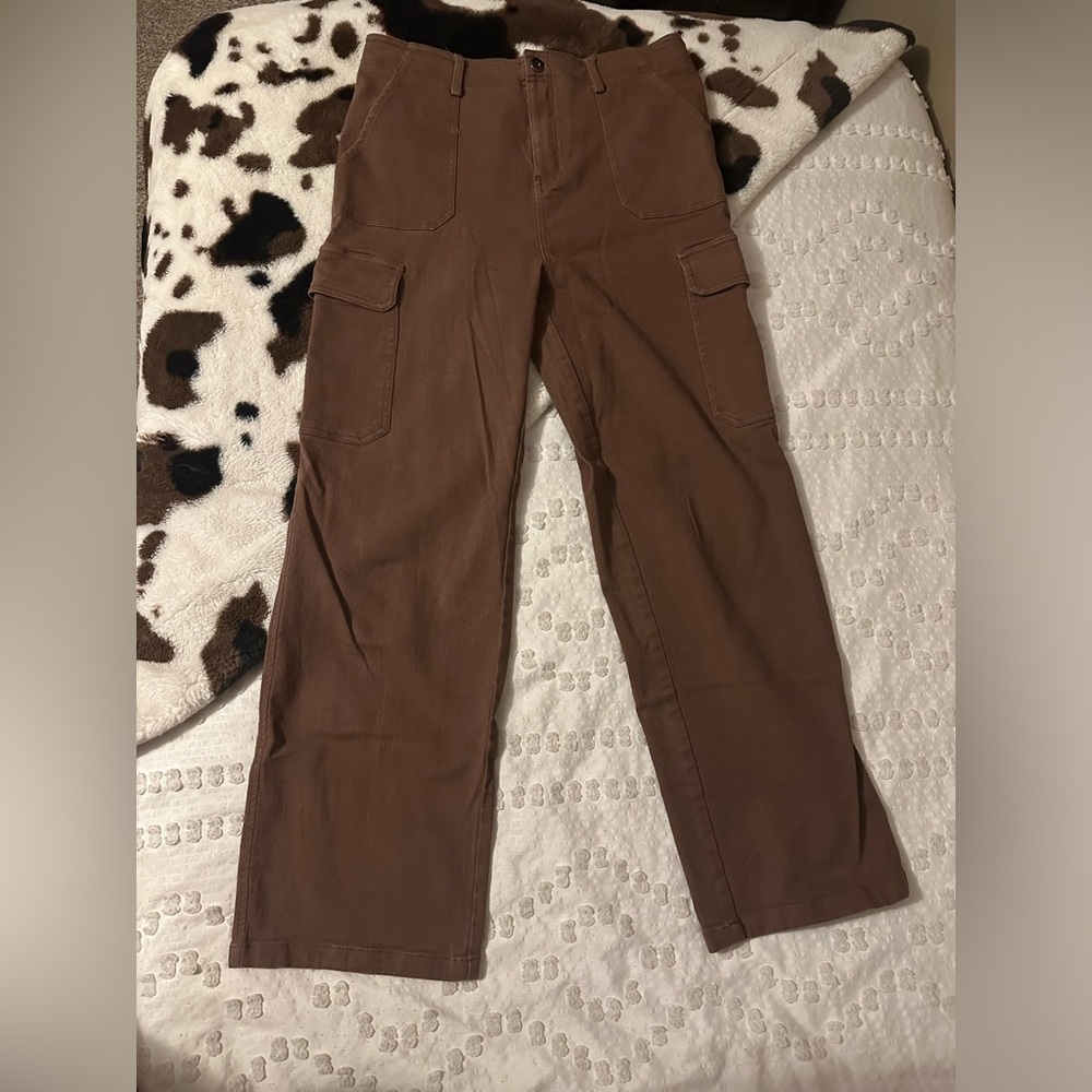 Description: New In High-Waisted Brown Cargo Jeans bought from DressUp